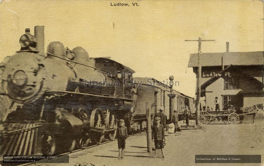 Postcard: Railroad Station, Ludlow, Vermont